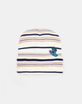 Santa Cruz Screaming Mini Hand Stripe Beanie - White Stripe