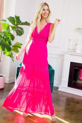 SD123 SURPLUS CROCHET LACE WOVEN MAXI DRESS