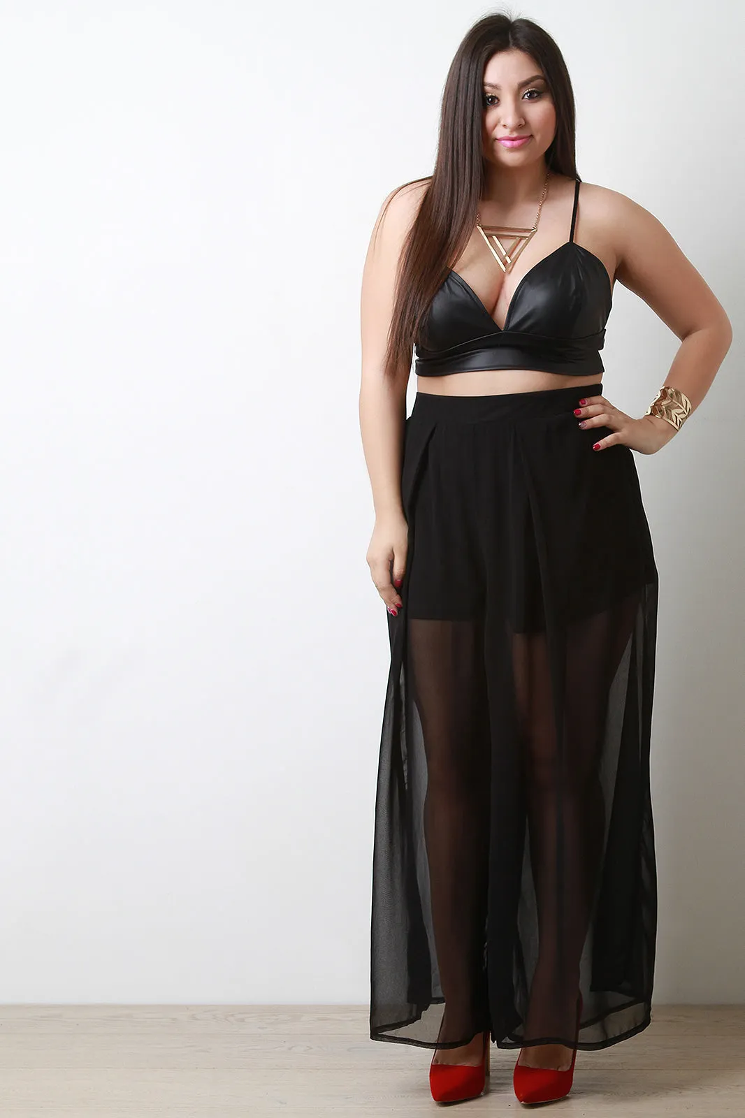Semi-Sheer Maxi Pants