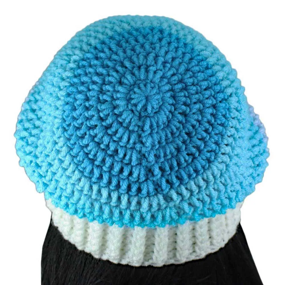 Shades of Blue Crochet Beanie Hat Medium/Large - JMCH48ML