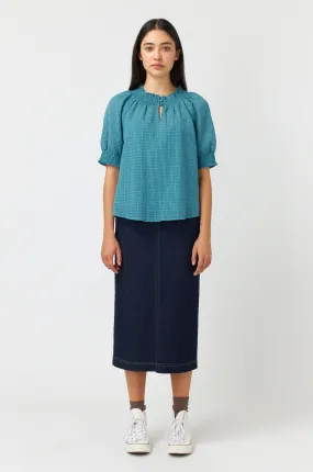 Sheer check top