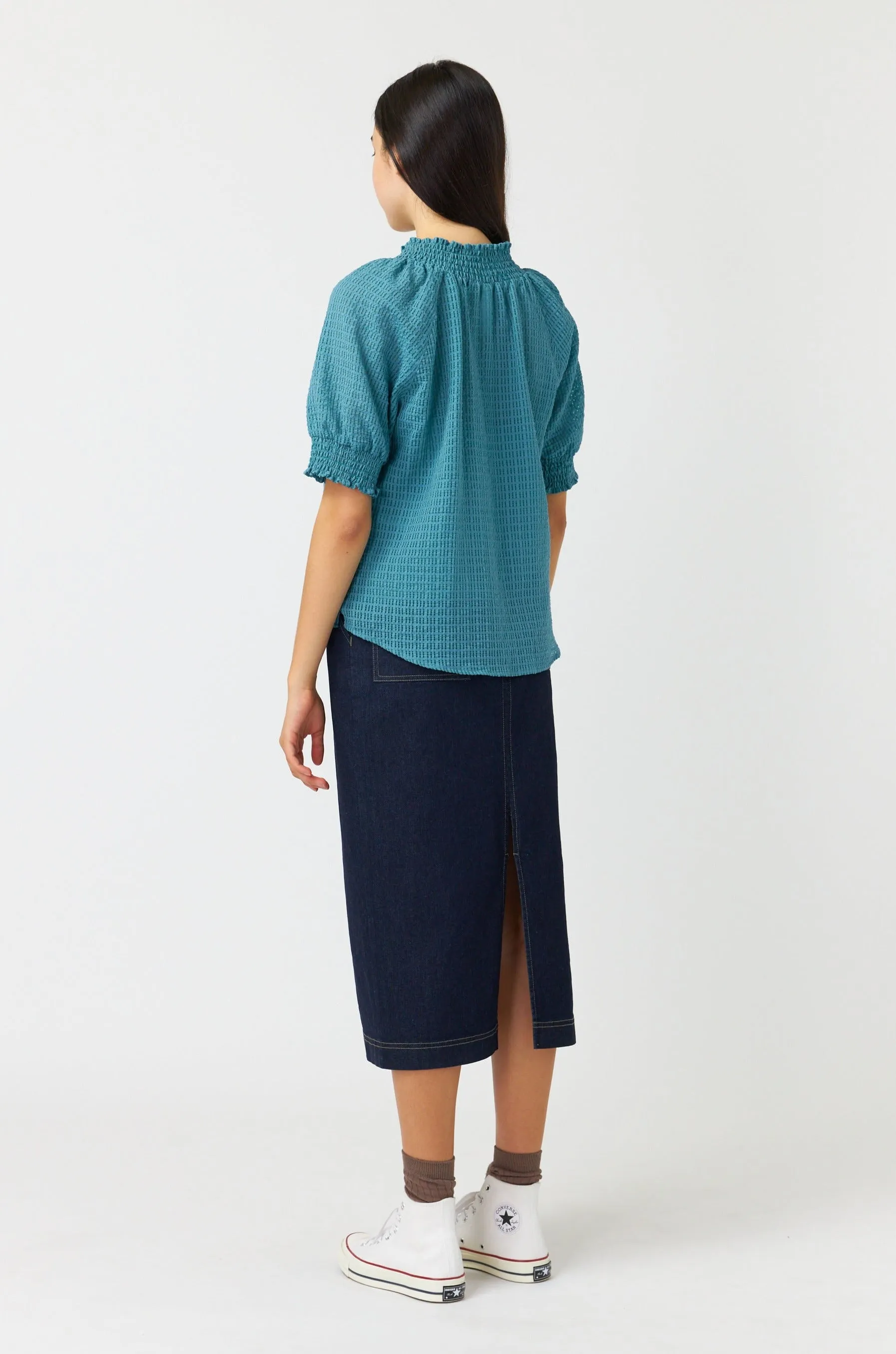 Sheer check top