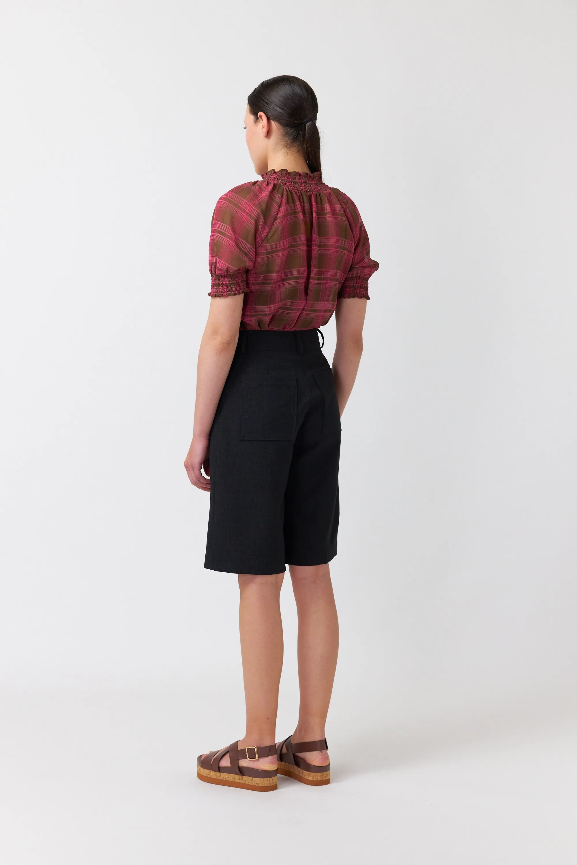 Sheer plaid top