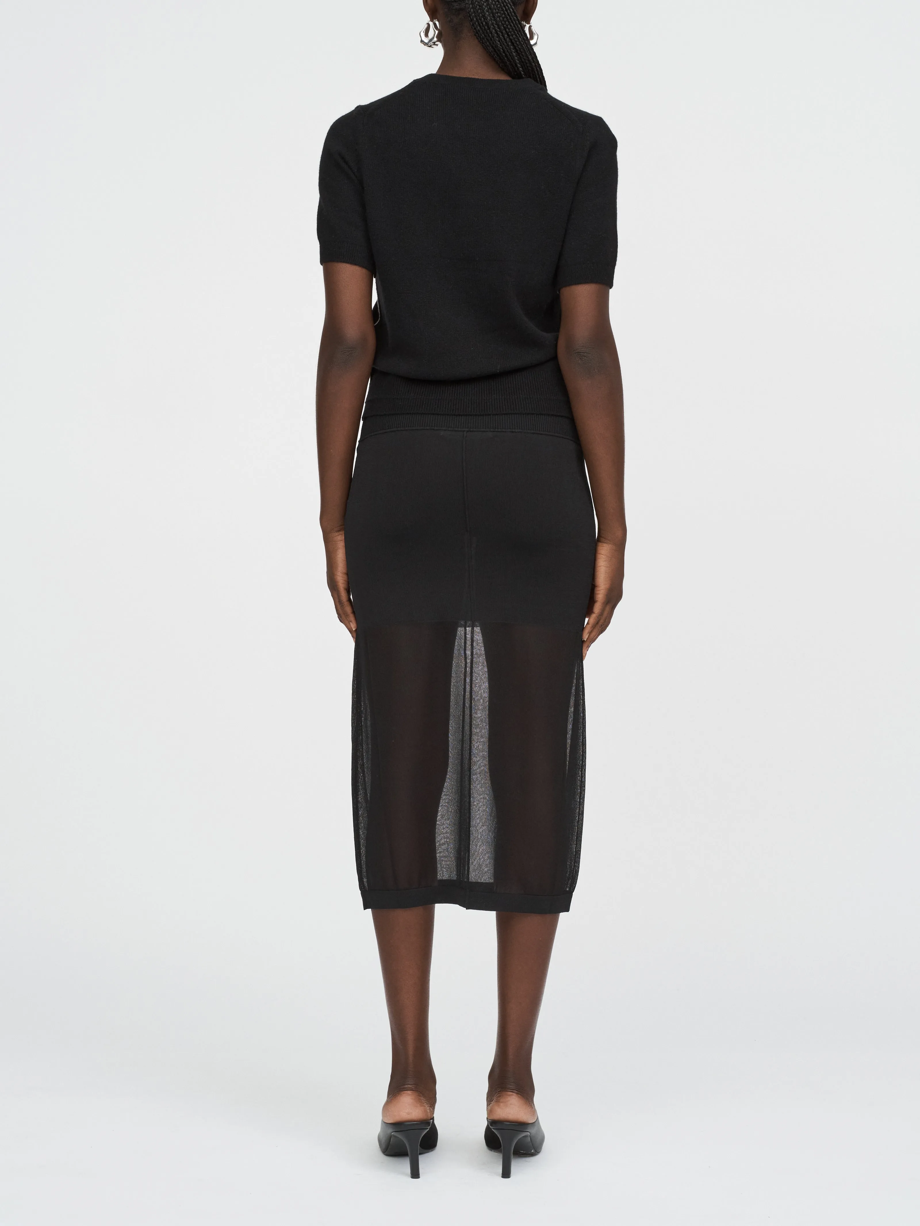 Sheer Tube Skirt in Black