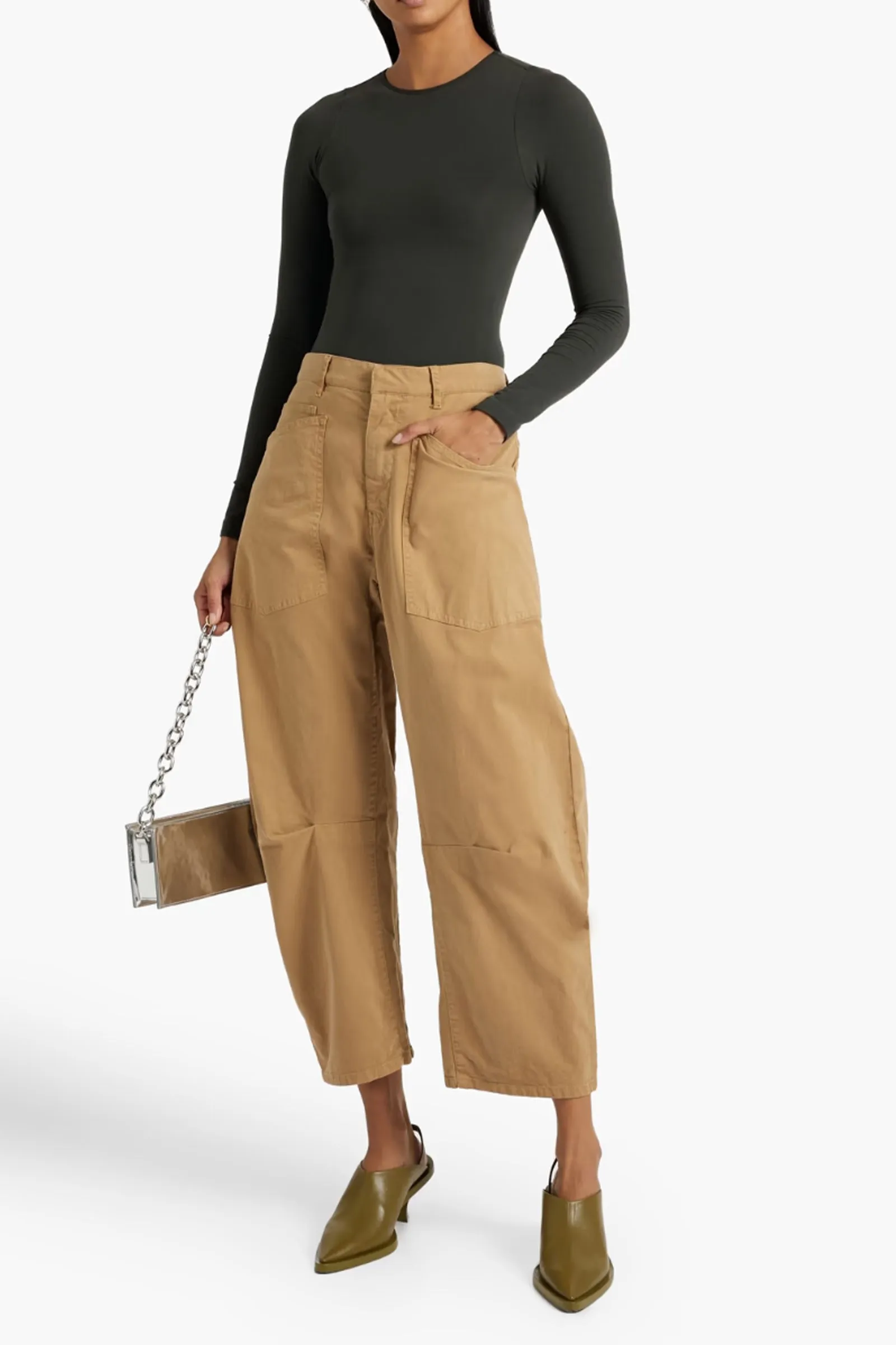 Shon Sand Cotton-blend Twill Tapered Pants