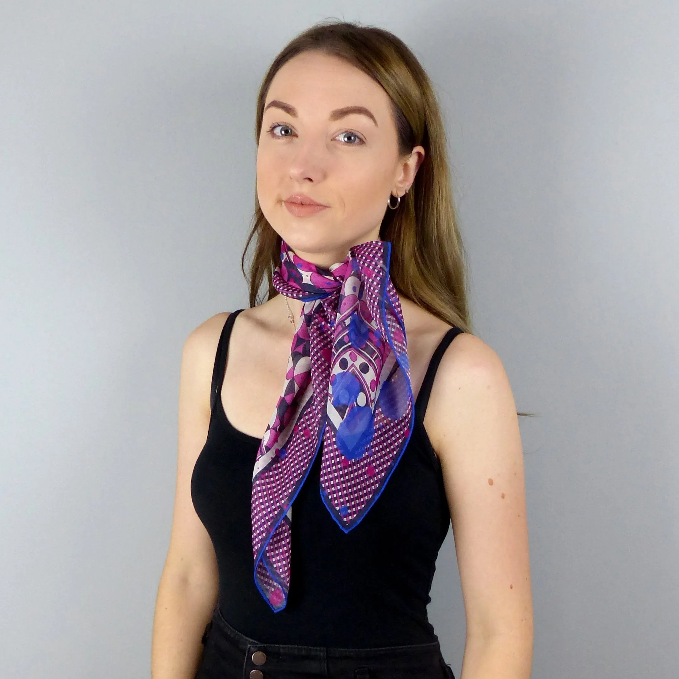 Silk Chiffon Scarf (65cm) - Betty Pink