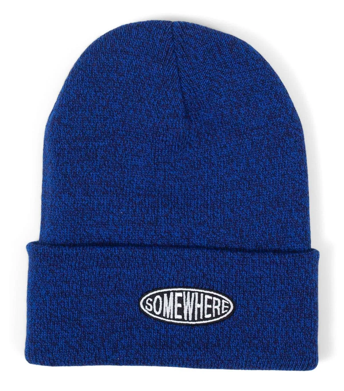 SOMEWHERE Oval Logo Beanie Blue Navy Marled