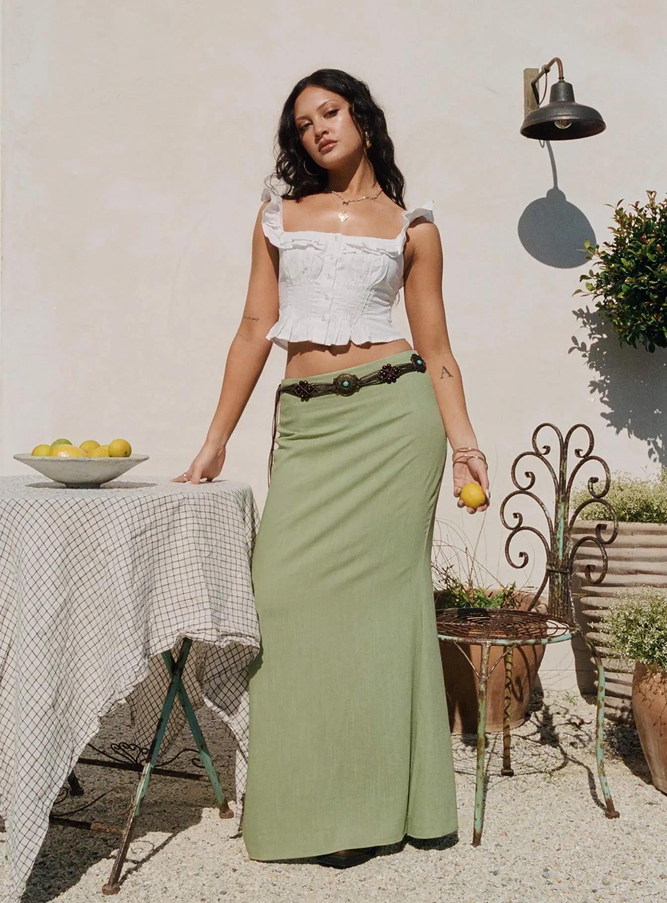 Sophia Maxi Skirt Green