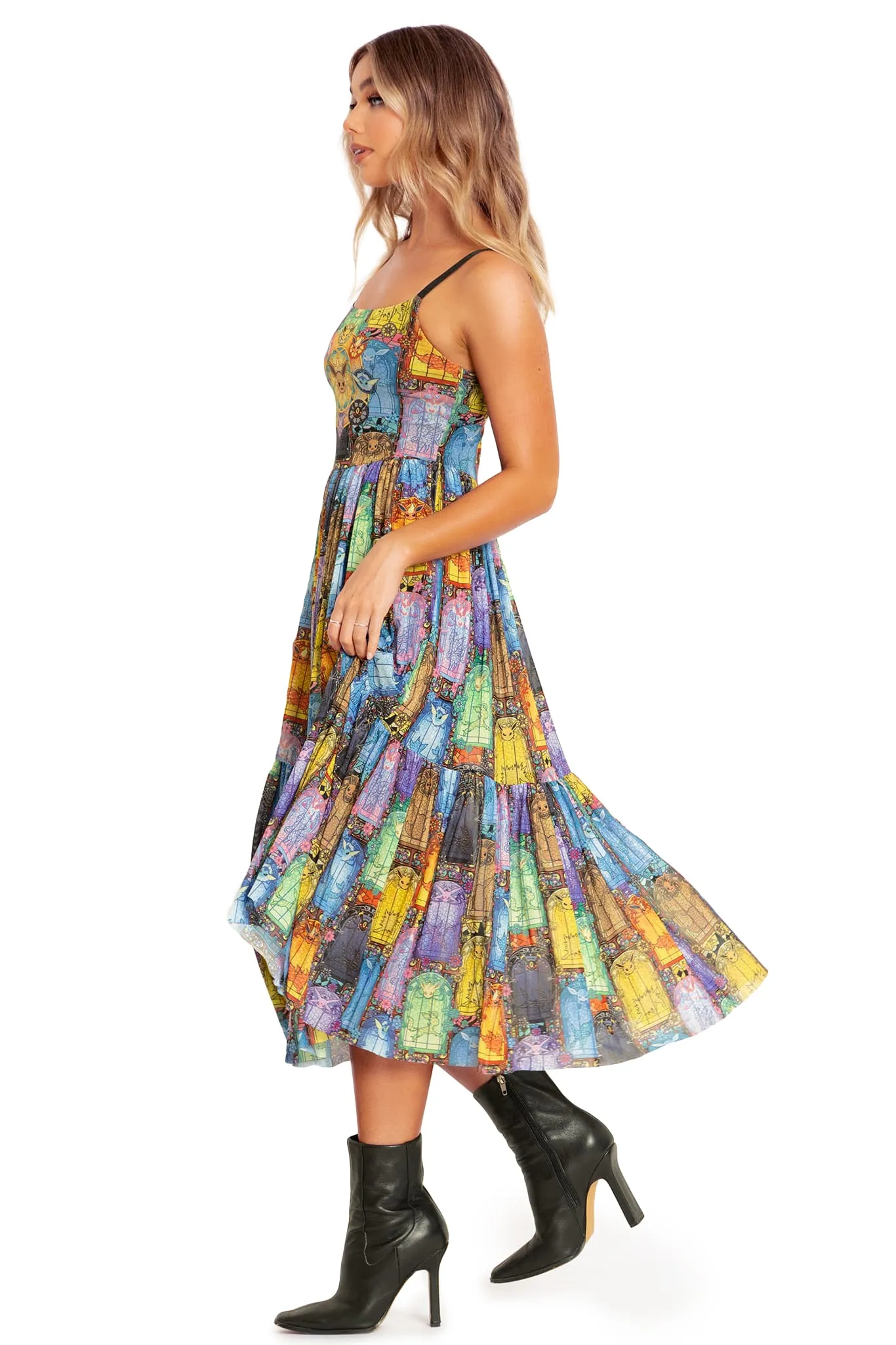 Stained Glass Eevee Scoop Sheer Midaxi Dress