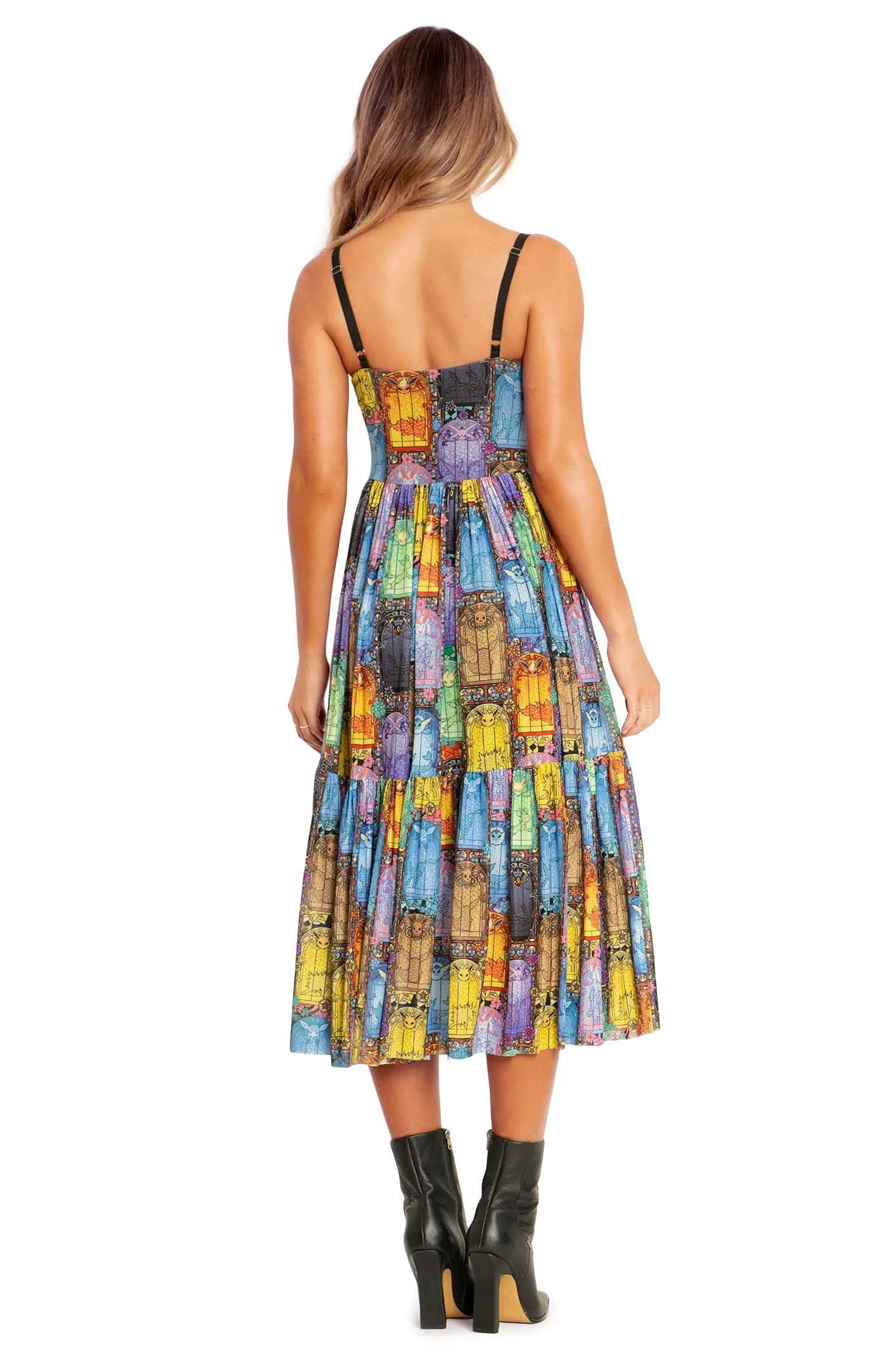 Stained Glass Eevee Scoop Sheer Midaxi Dress