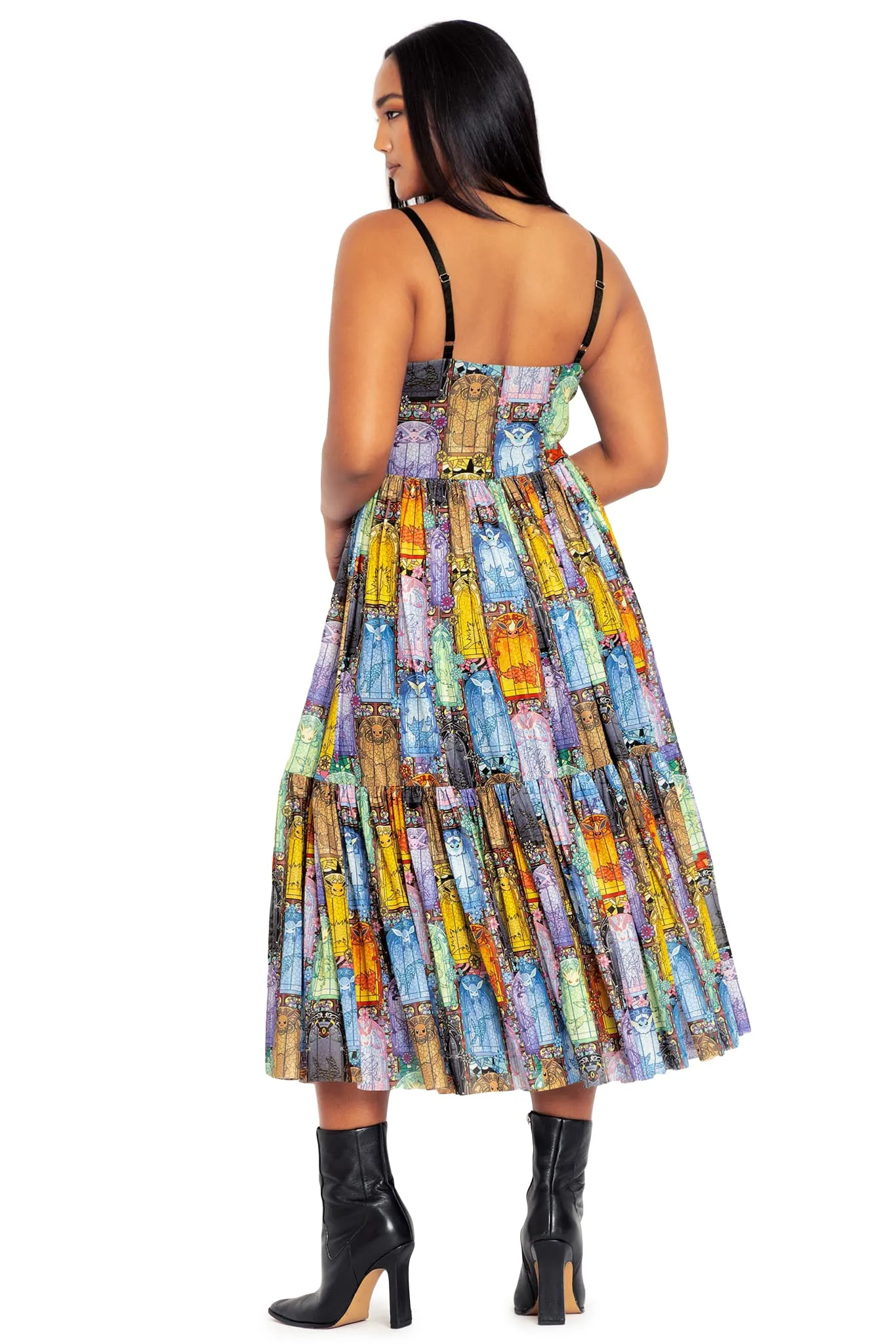 Stained Glass Eevee Scoop Sheer Midaxi Dress
