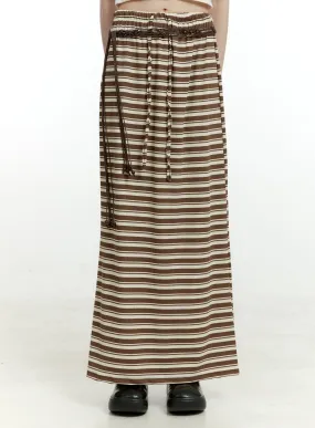 Stripe Banded Maxi Skirt CL426