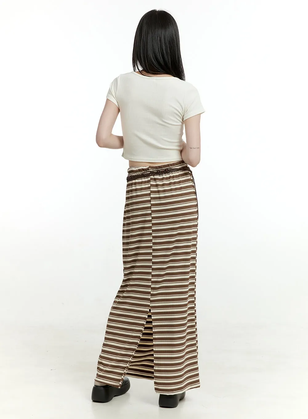 Stripe Banded Maxi Skirt CL426