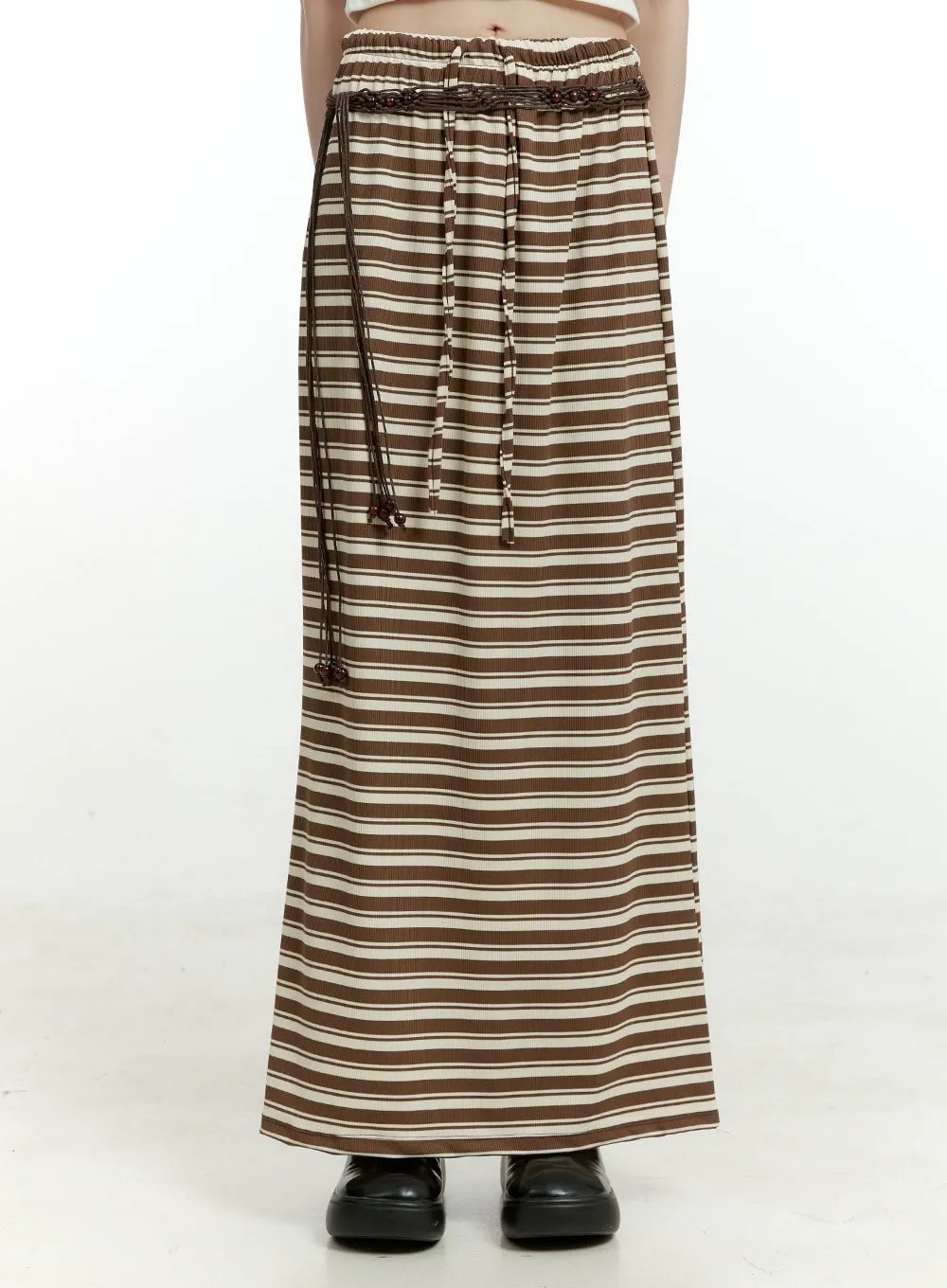 Stripe Banded Maxi Skirt CL426