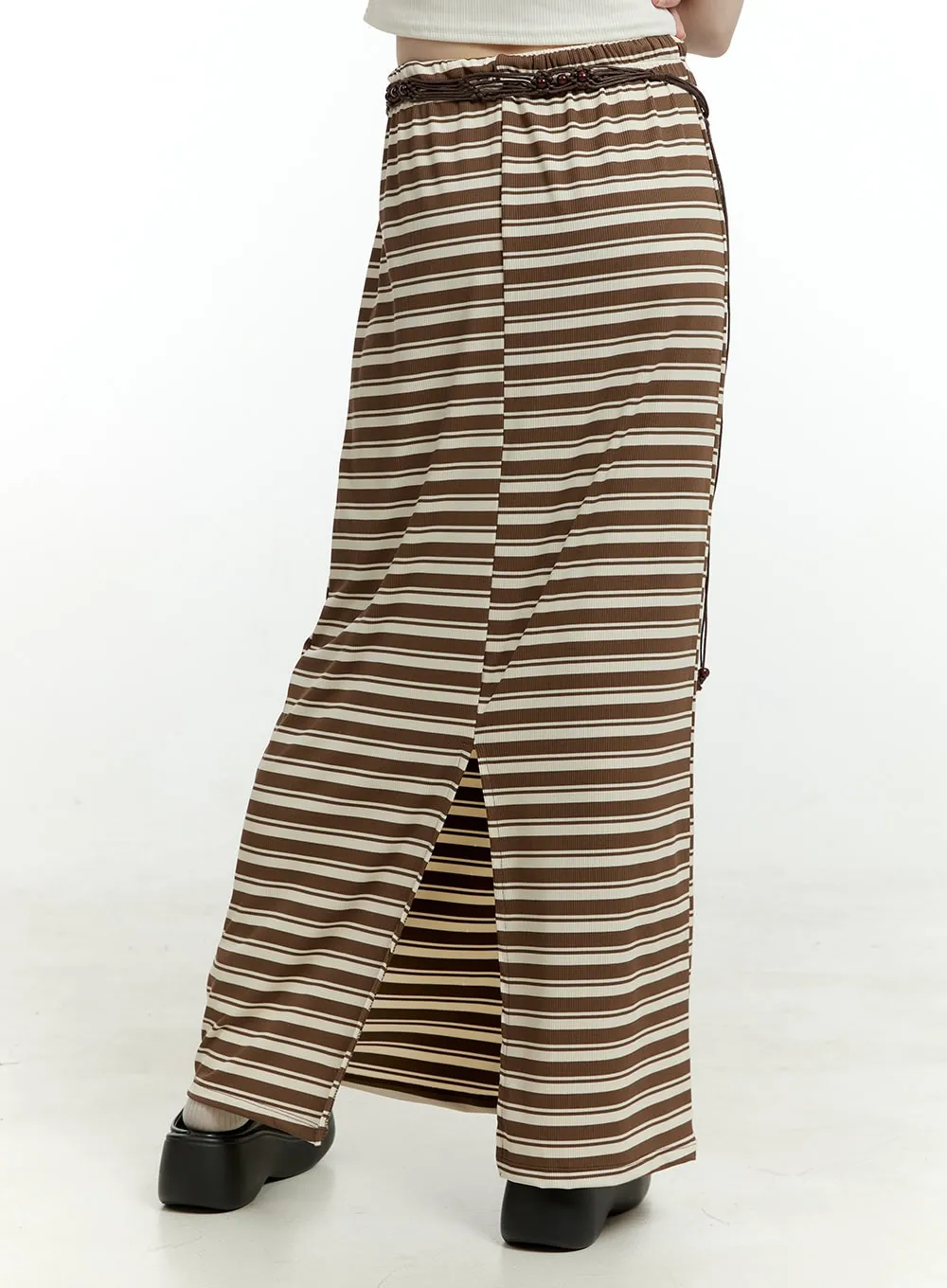 Stripe Banded Maxi Skirt CL426