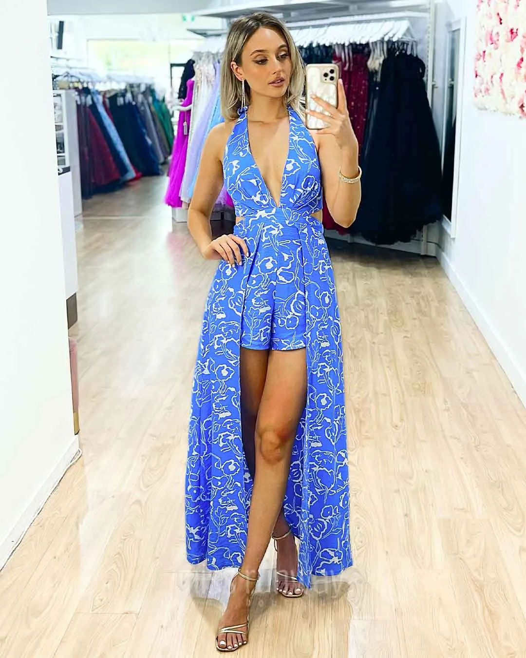 Summer Maxi Playsuit - Blue Print