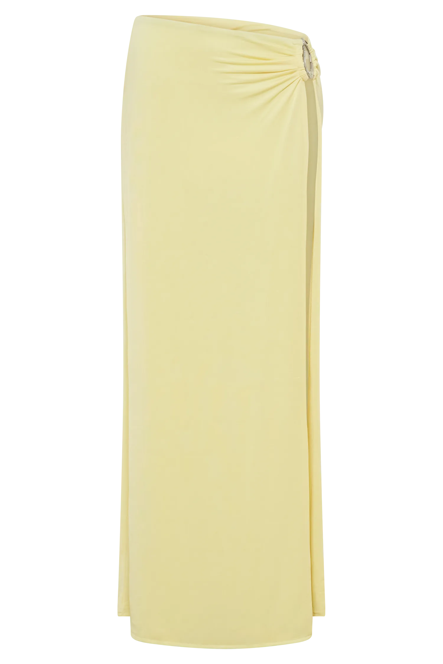 Suri Slinky Maxi Skirt With Silver Hardware - Yellow