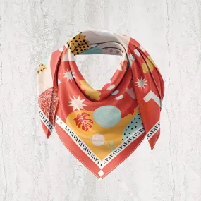 Tangerine Abstract Print Ultra Muslin Scarf