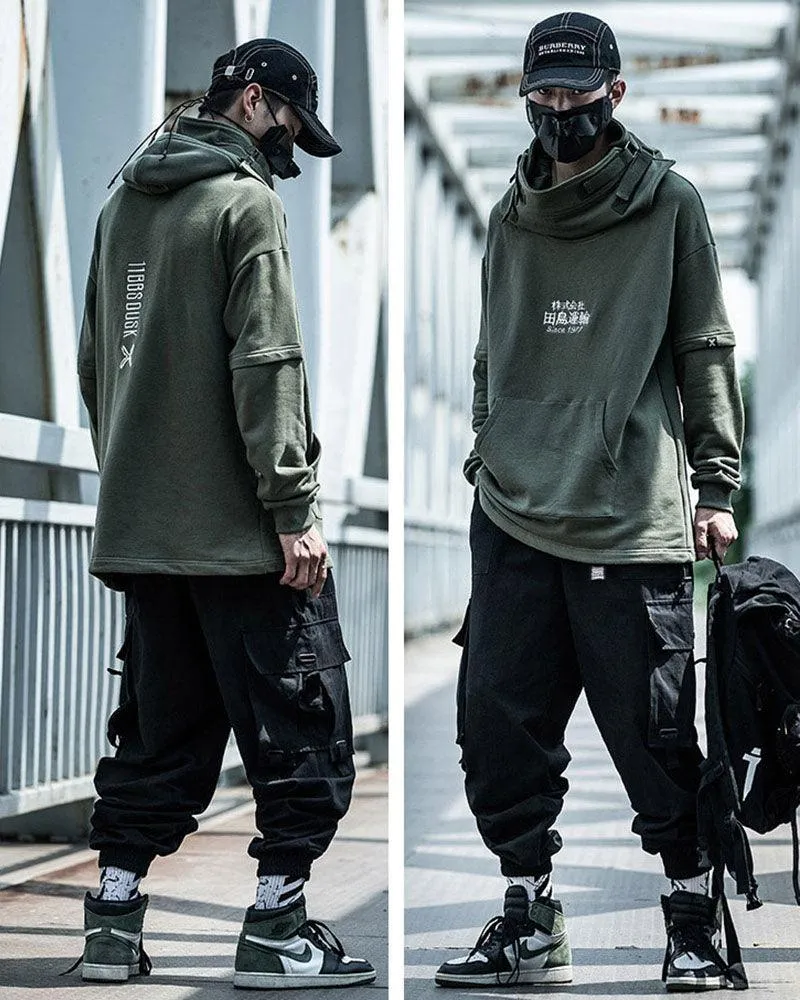 Techwear Street Style Cargo Black Pants