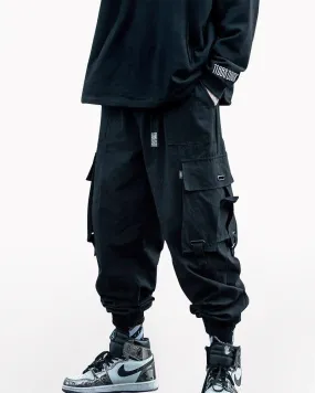 Techwear Street Style Cargo Black Pants