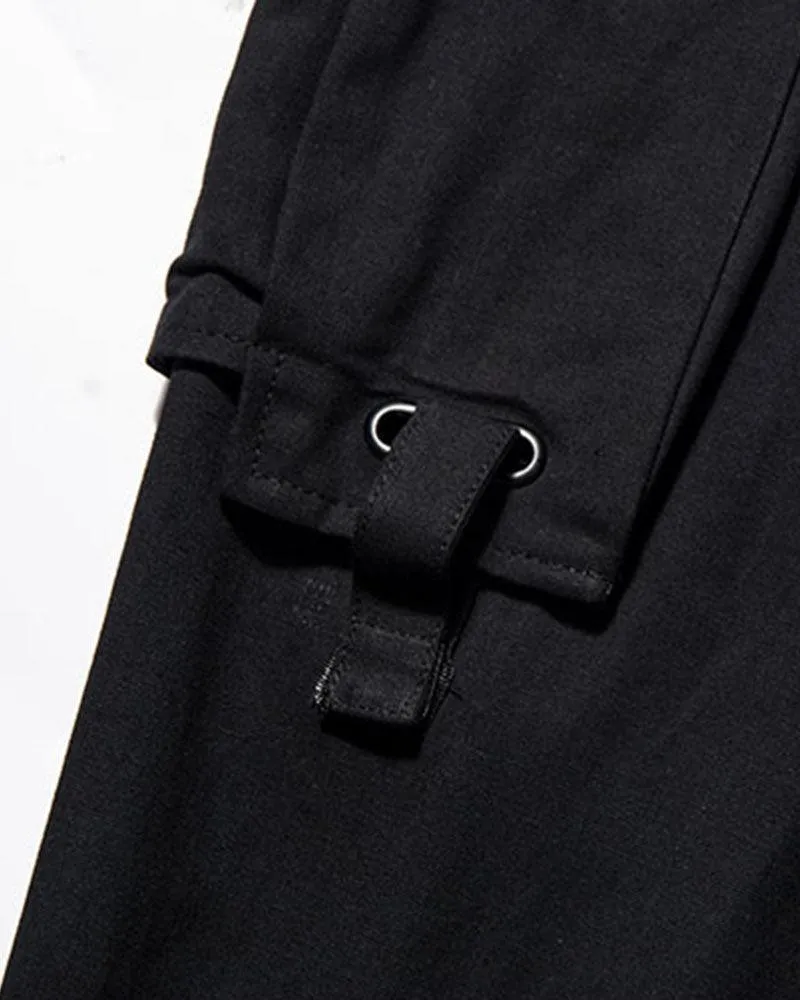 Techwear Street Style Cargo Black Pants