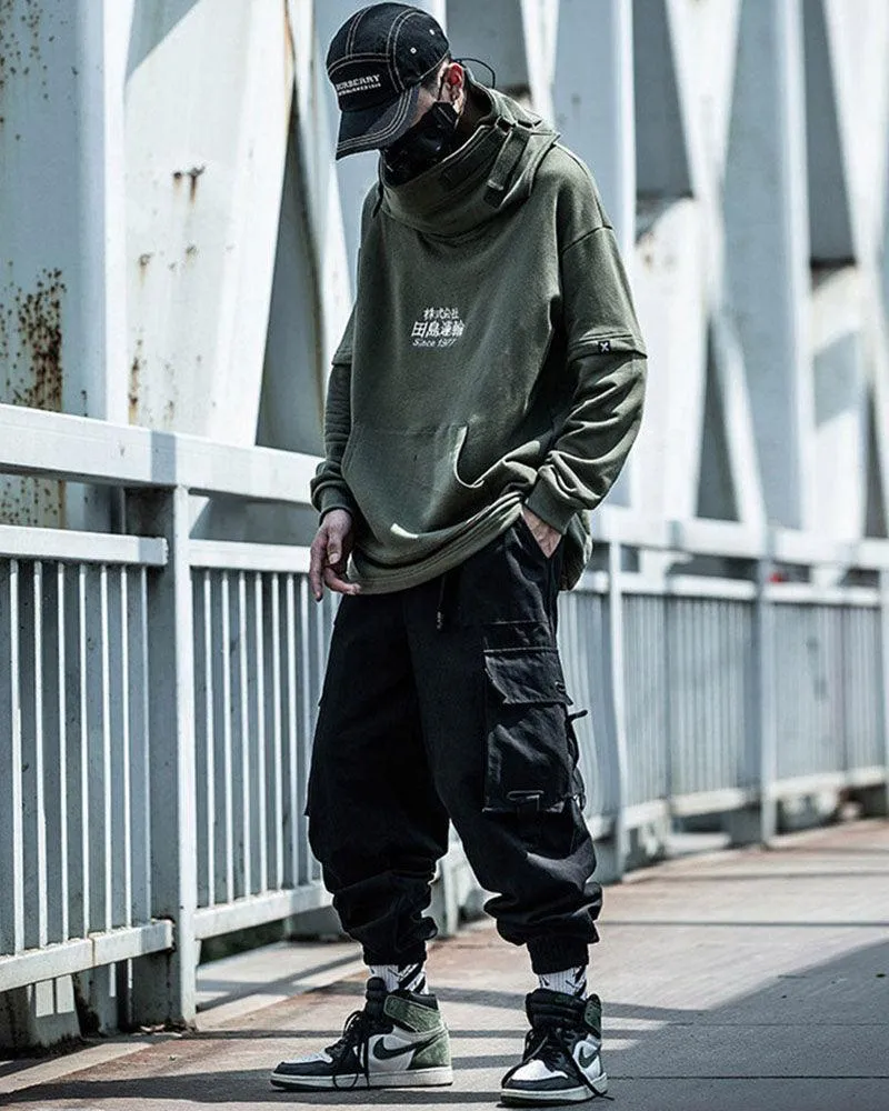 Techwear Street Style Cargo Black Pants