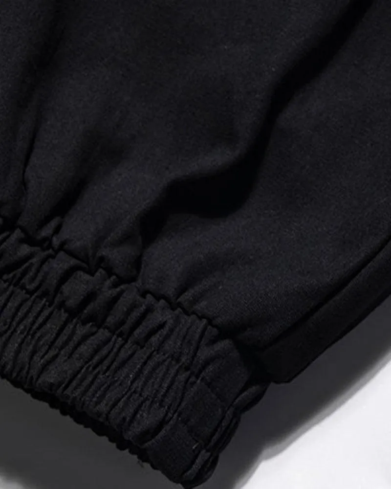 Techwear Street Style Cargo Black Pants