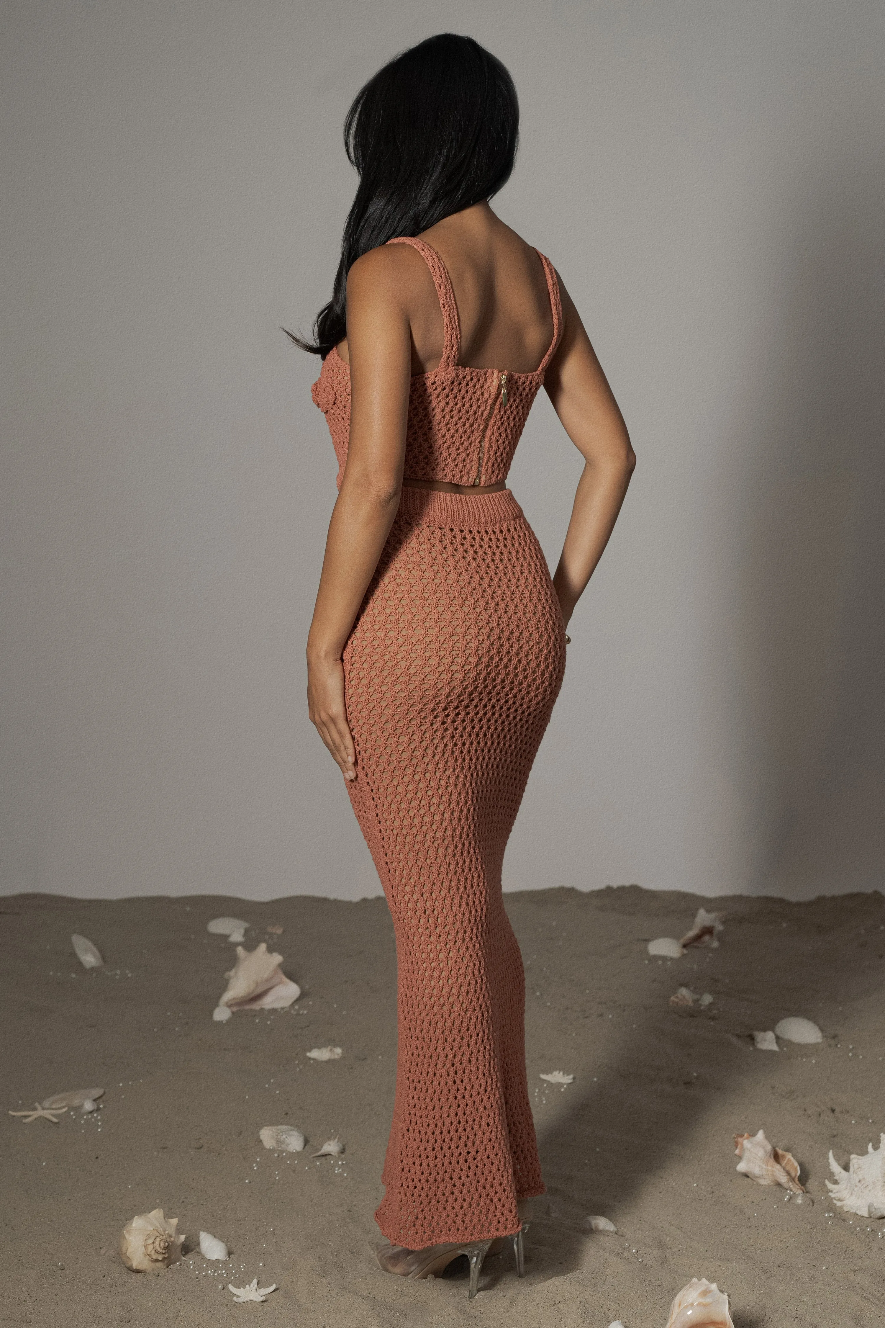Terra Cotta Sea Depths Maxi Skirt