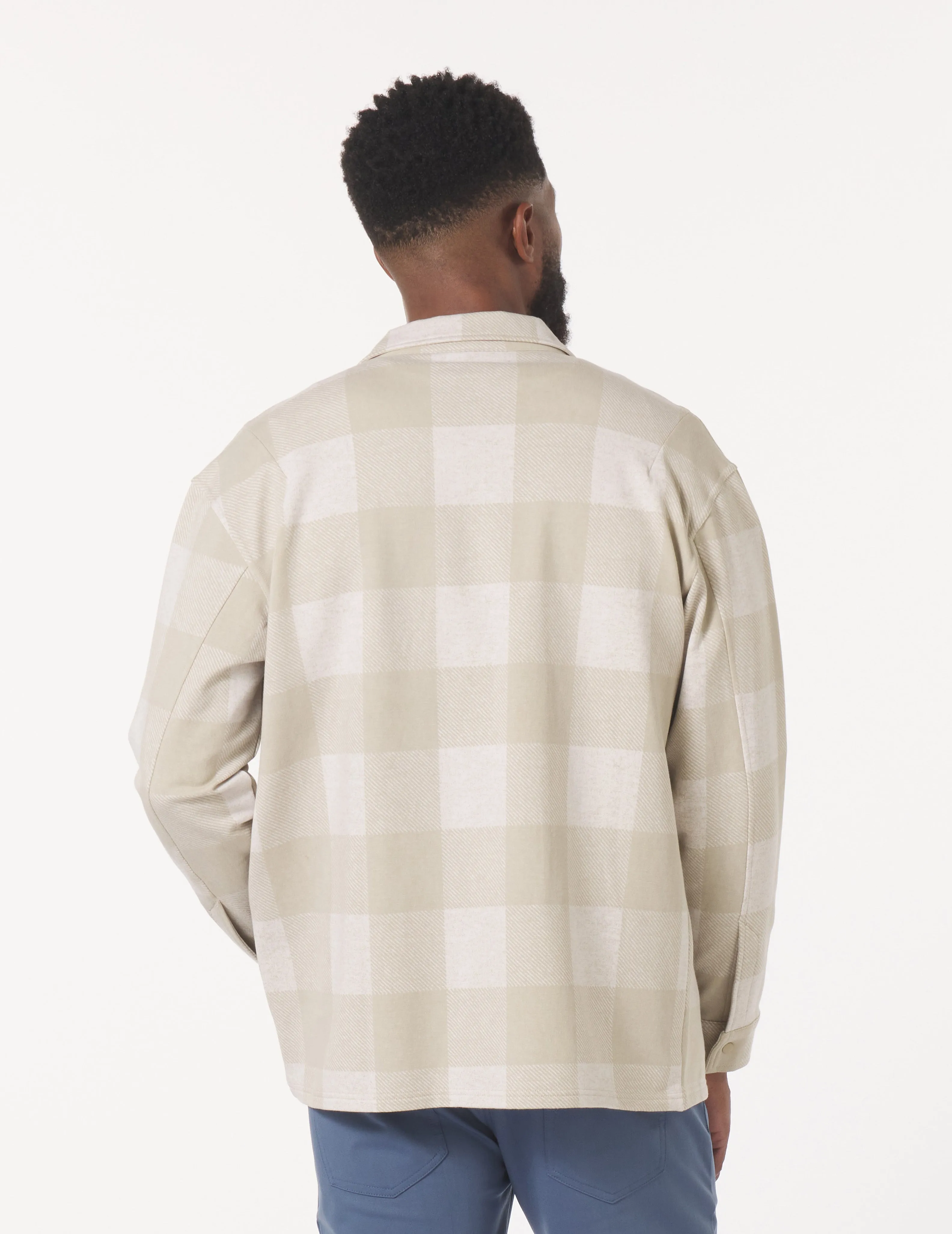 Trek Shirt: Oatmilk/Linen Buffalo Plaid