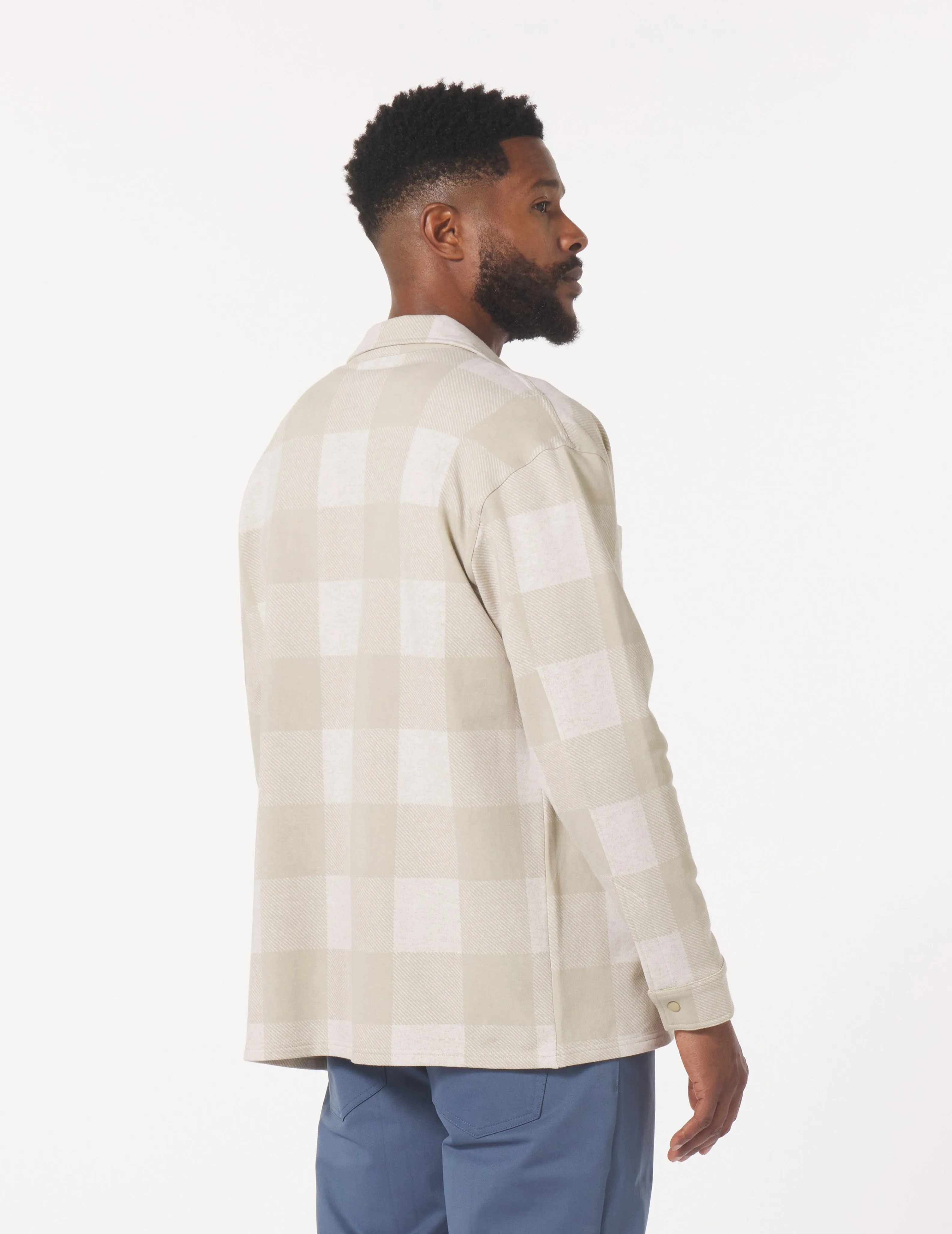 Trek Shirt: Oatmilk/Linen Buffalo Plaid