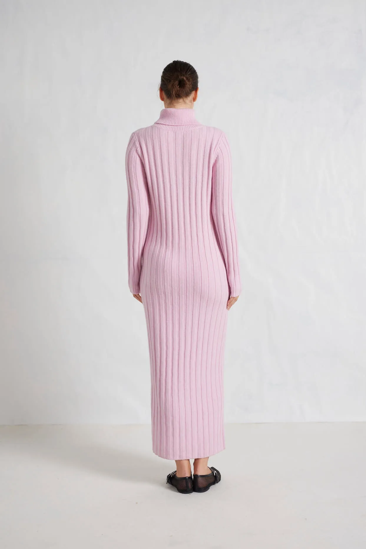 Valerie Merino Cashmere Polo Dress in Blossom