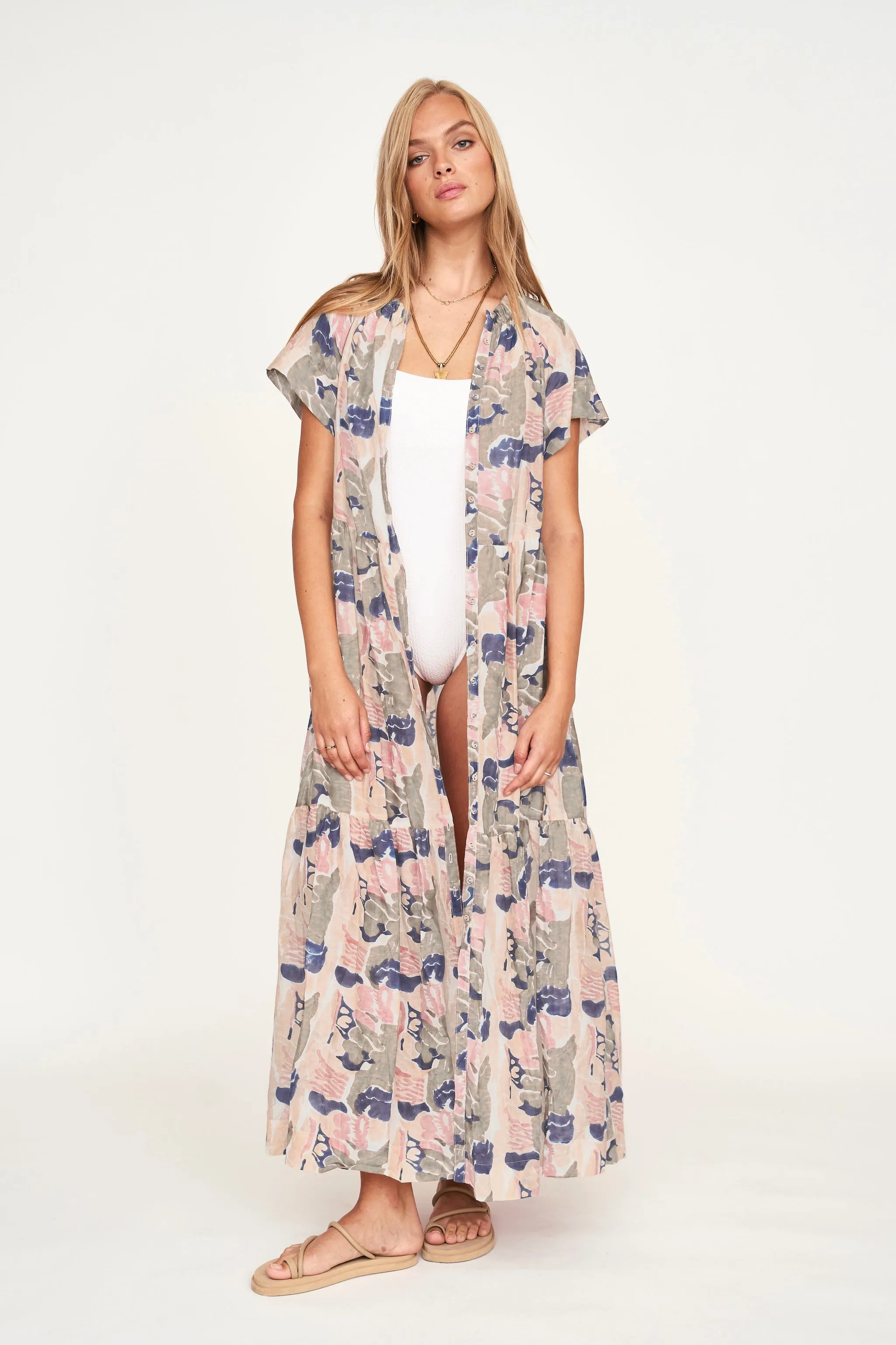 Vienna Maxi Dress in Reef in Shortcake