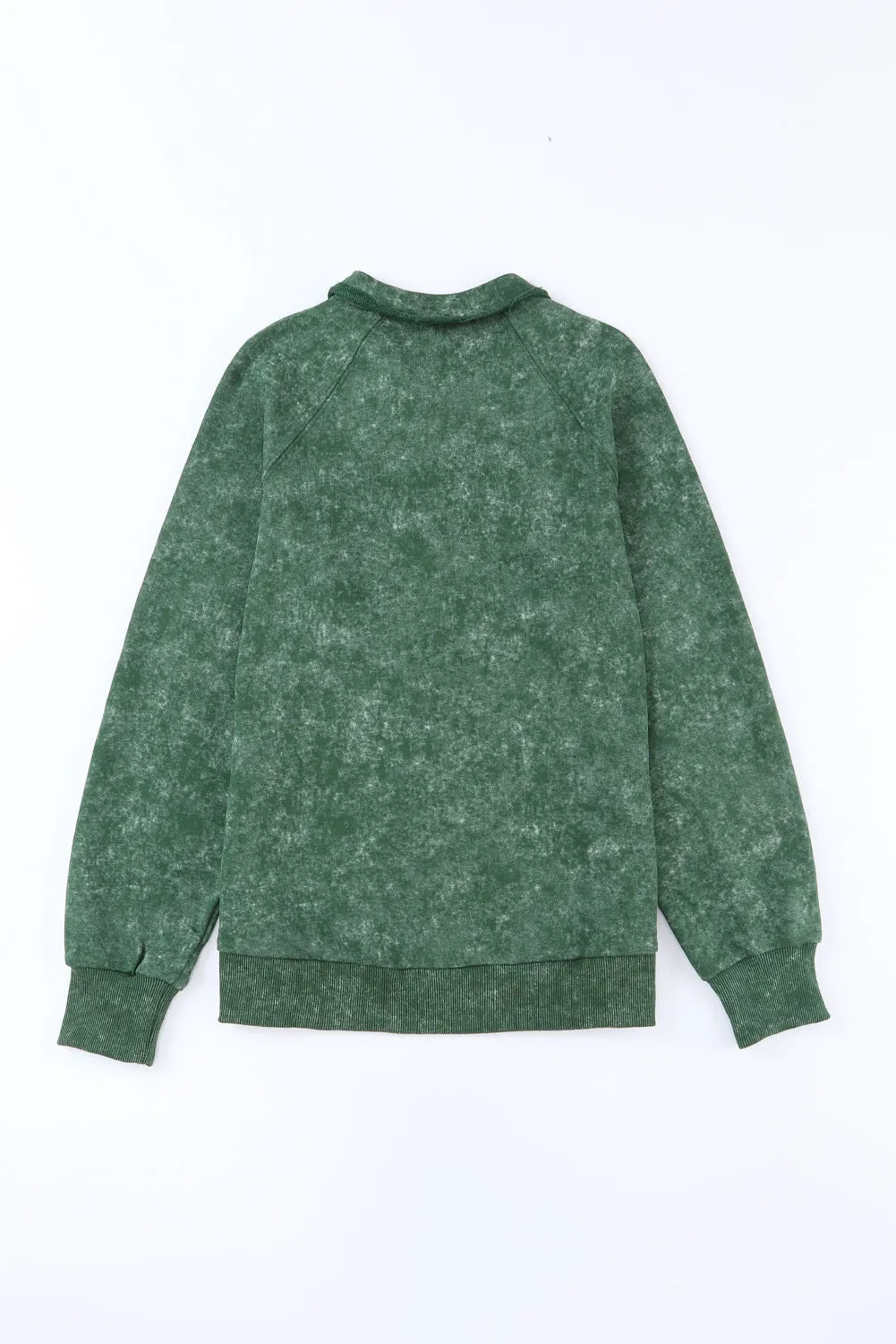 Vintage Washed Flap Pocket Button Green Shacket