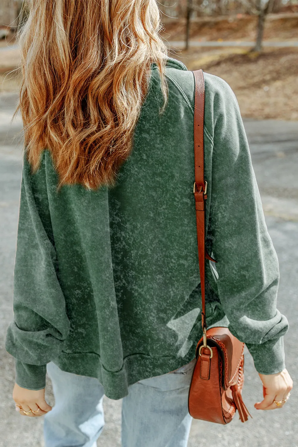 Vintage Washed Flap Pocket Button Green Shacket