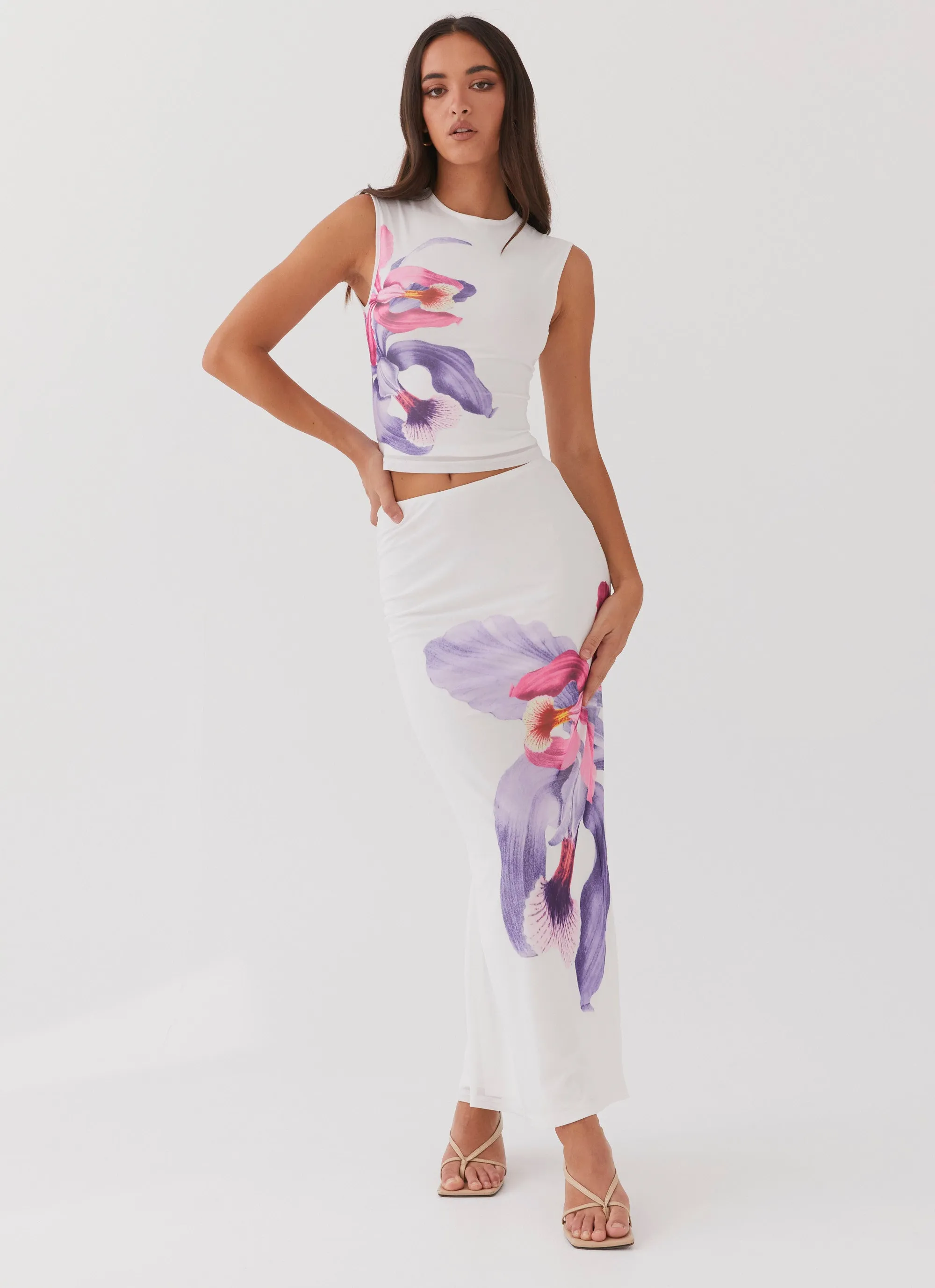 Waiting For Dawn Mesh Top - White