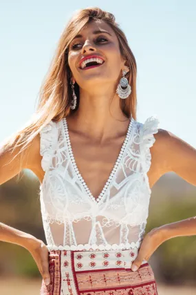 Wild Flower Bodysuit White