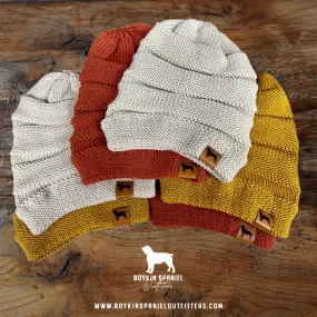 Women's Scrunch Beanie with Boykin Spaniel Leather Patch
