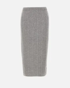 Wool Silk Cashmere Longuette Skirt