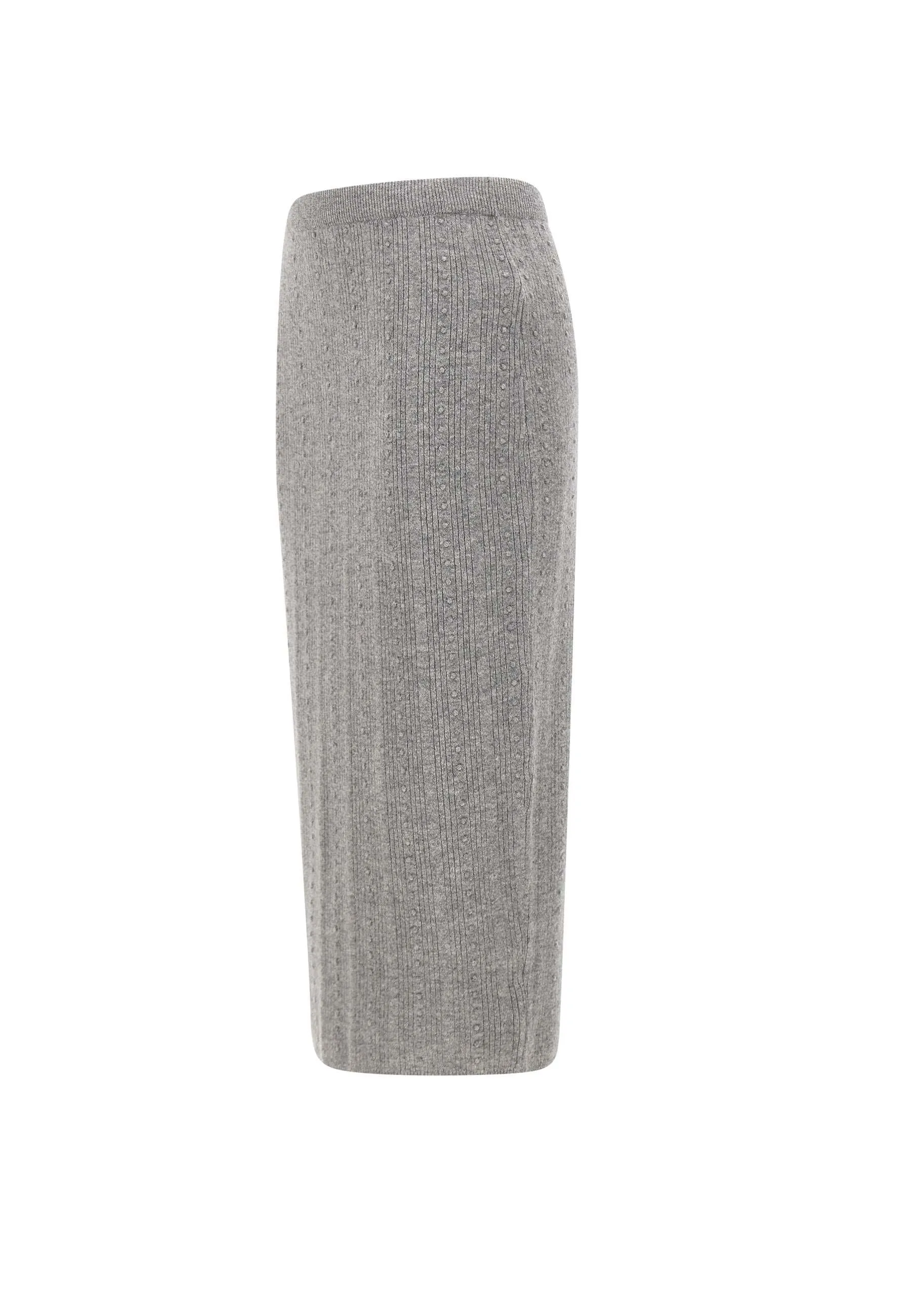 Wool Silk Cashmere Longuette Skirt