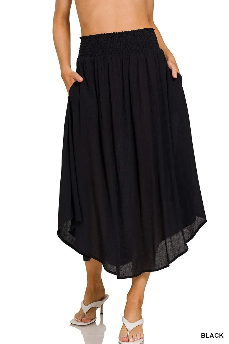 Woven High Waist Skirt