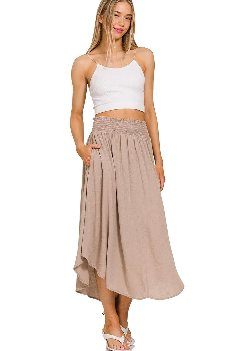 Woven High Waist Skirt