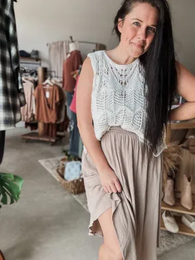 Woven High Waist Skirt