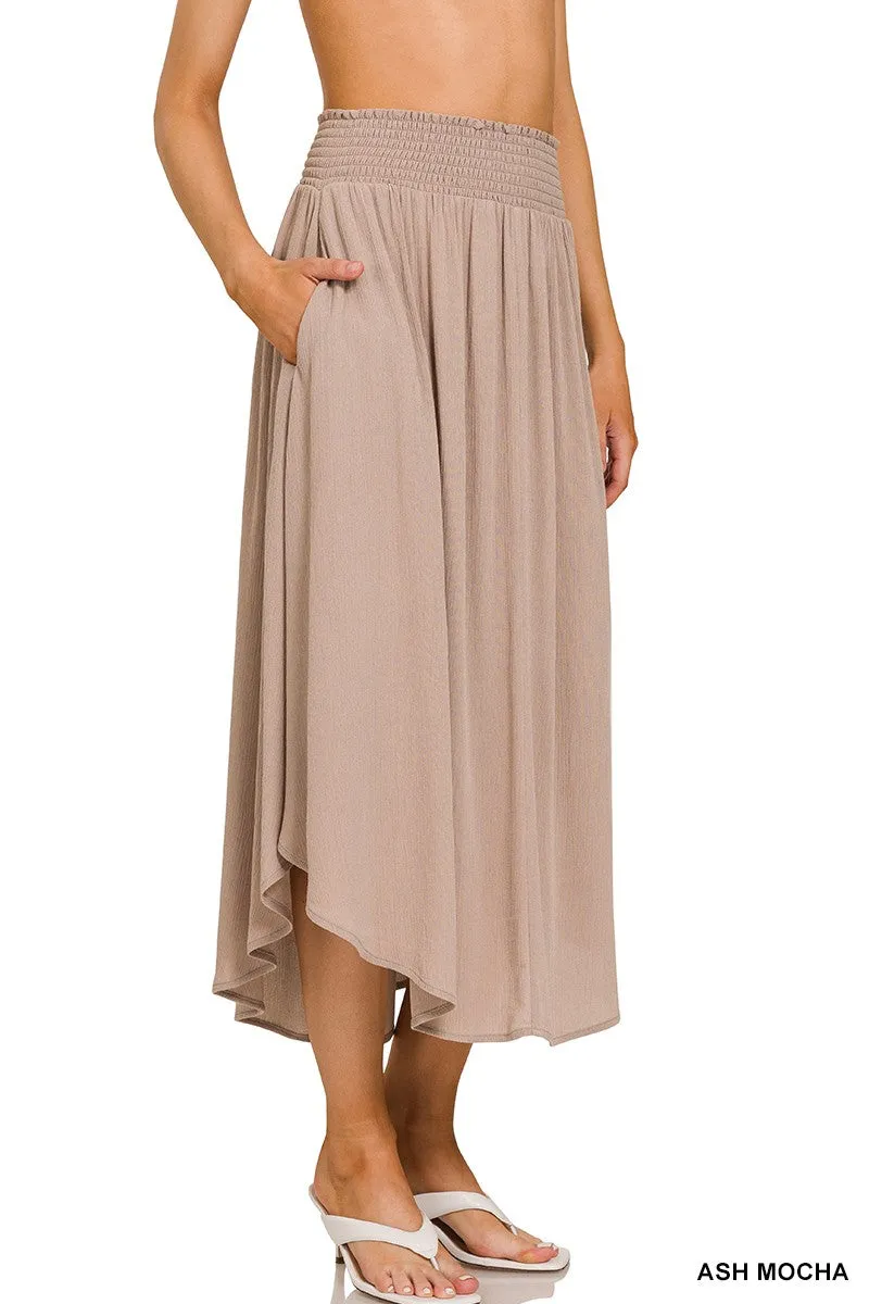 Woven High Waist Skirt