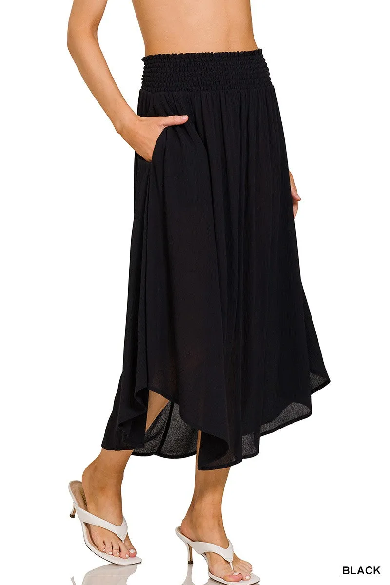 Woven High Waist Skirt