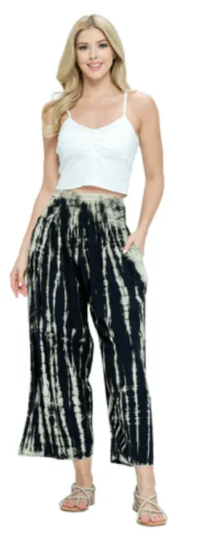 Yak Yeti Tye-Dye Capri w/ Lace Detail Pants 23161