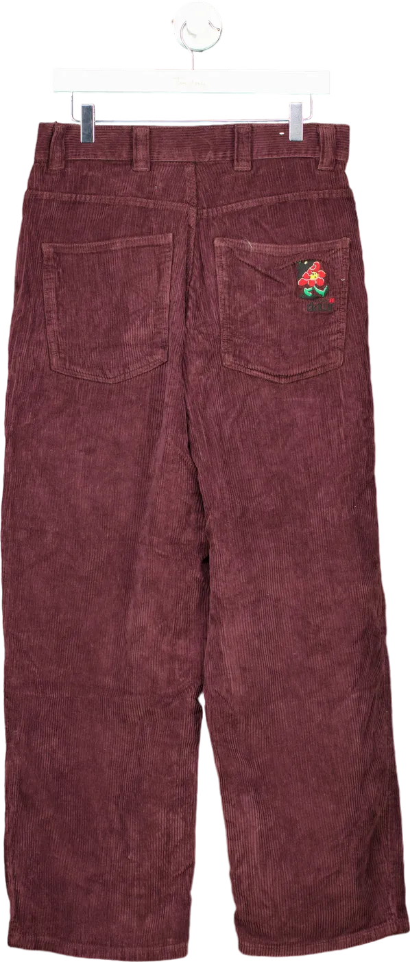 Zara Burgundy Corduroy Trousers EU 38